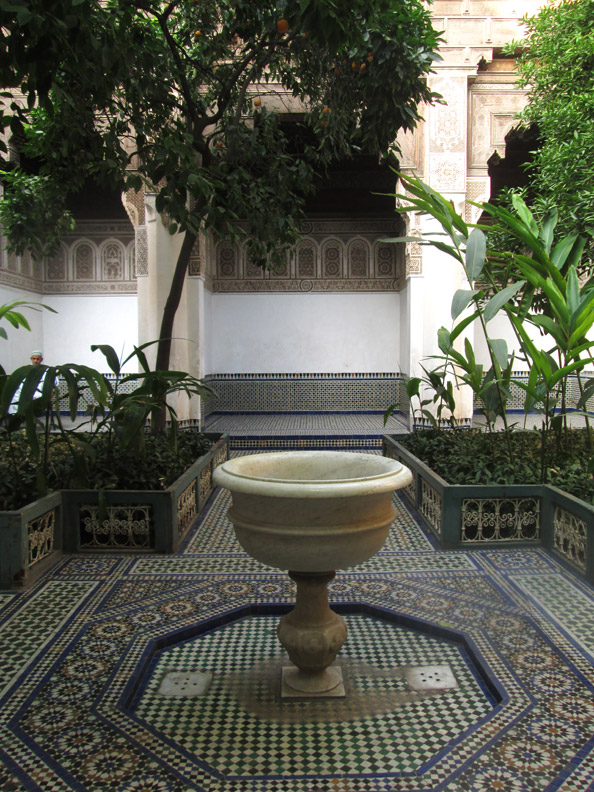 Courtyard of El Bahia Palace in Marrakesh Morocco