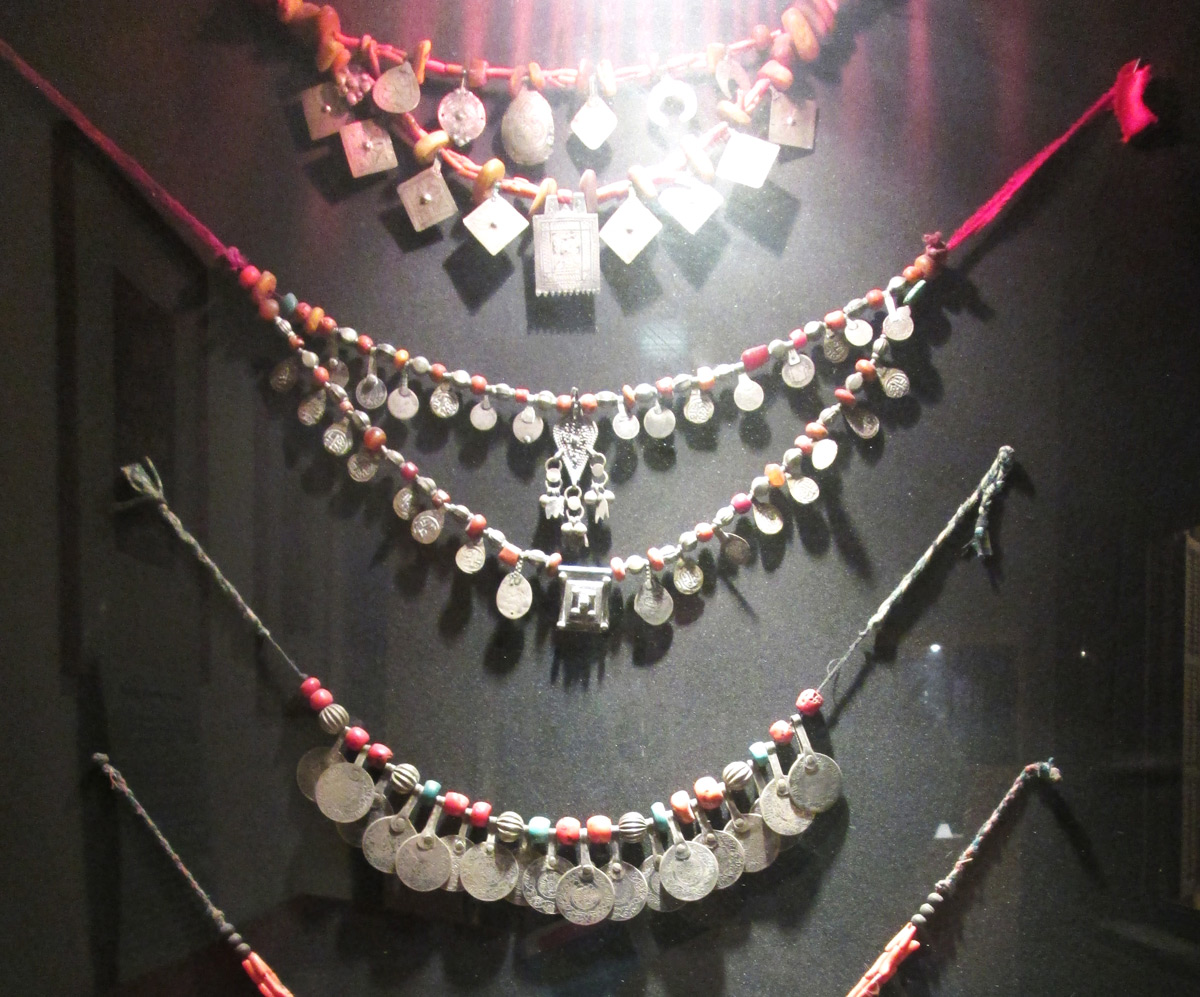 Berber jewelry on display at the Marrakech Museum in Marrakesh Morocco