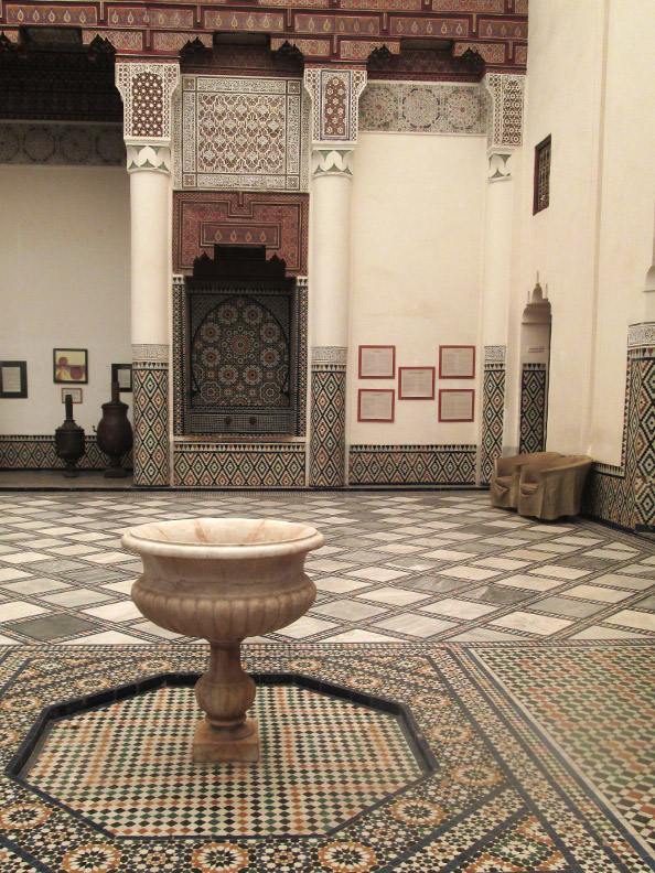 fountain at the Marrakech Museum in Marrakesh Morocco