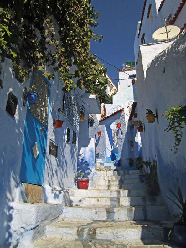 streets in chefchaouen morocco